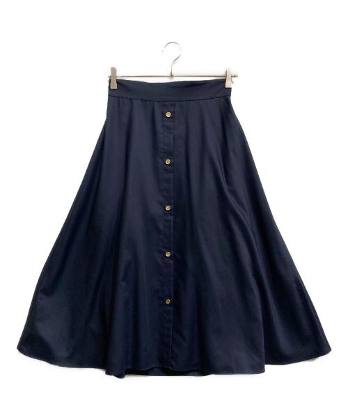 BLUE LABEL CRESTBRIDGE（ブルーレーベルクレストブリッジ）BLUE LABEL CRESTBRIDGE (ブルーレーベルクレストブリッジ) マイクロスパンポプリンスカート ネイビー サイズ:38の古着・服飾アイテム