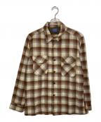 PENDLETONペンドルトン）の古着「チェックオープンカラーシャツ」｜ブラウン