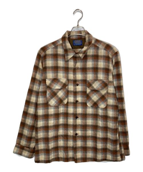 PENDLETON（ペンドルトン）PENDLETON (ペンドルトン) チェックオープンカラーシャツ ブラウン サイズ:Lの古着・服飾アイテム