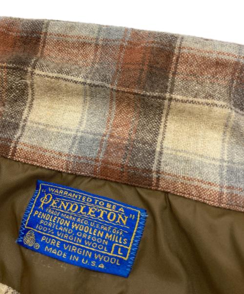 PENDLETON（ペンドルトン）PENDLETON (ペンドルトン) チェックオープンカラーシャツ ブラウン サイズ:Lの古着・服飾アイテム