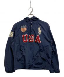 POLO RALPH LAUREN（ポロ・ラルフローレン）の古着「フーデットナイロンジャケット」｜ネイビー
