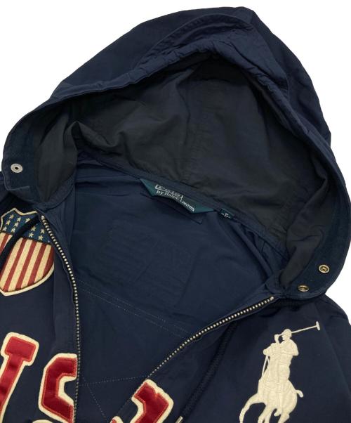 POLO RALPH LAUREN（ポロ・ラルフローレン）POLO RALPH LAUREN (ポロ・ラルフローレン) フーデットナイロンジャケット ネイビー サイズ:Lの古着・服飾アイテム