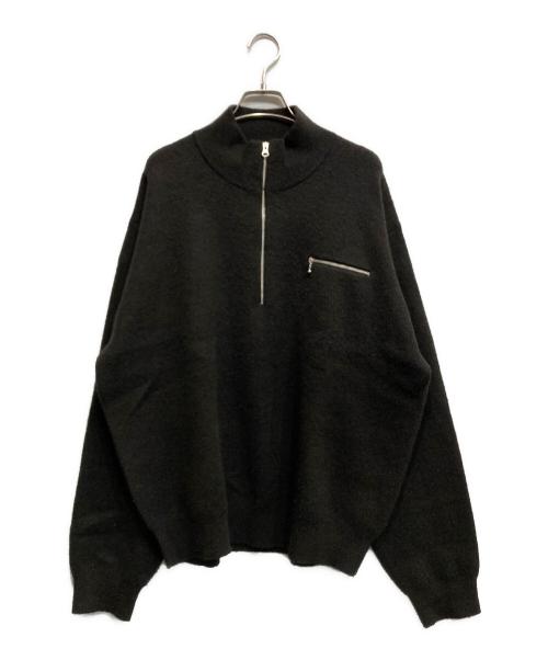 stussy（ステューシー）stussy (ステューシー) Half Zip Mock Neck Sweater ブラック サイズ:Lの古着・服飾アイテム