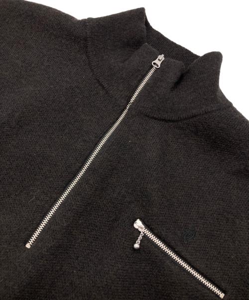 stussy（ステューシー）stussy (ステューシー) Half Zip Mock Neck Sweater ブラック サイズ:Lの古着・服飾アイテム