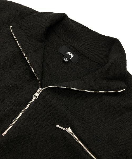 stussy（ステューシー）stussy (ステューシー) Half Zip Mock Neck Sweater ブラック サイズ:Lの古着・服飾アイテム