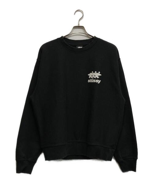 stussy（ステューシー）stussy (ステューシー) SURFWALK CREW ブラック サイズ:Lの古着・服飾アイテム