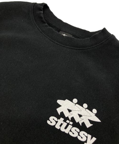 stussy（ステューシー）stussy (ステューシー) SURFWALK CREW ブラック サイズ:Lの古着・服飾アイテム