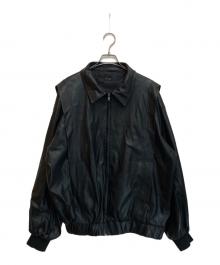 LEANN MOMENT（リーンモーメント）の古着「フェイクレザージャケット」｜ブラック
