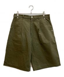 COMME des GARCONS HOMME（コムデギャルソン オム）の古着「Cotton Twill Wide Leg Shorts」｜グリーン
