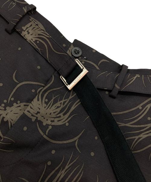 sacai（サカイ）sacai (サカイ) ベルテッドプリーツハーフパンツ ブラック サイズ:2の古着・服飾アイテム