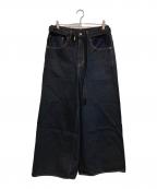sacaiサカイ）の古着「BELTEED BAGGY FLAIR DENIM PANTS」｜インディゴ