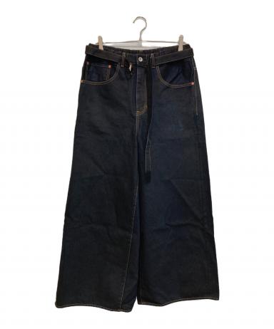 断*中様 Sacai (サカイ) BELTEED BAGGY FLAIR DEN 中古・古着通販】sacai (サカイ) BELTEED BAGGY FLAIR DENIM PANTS