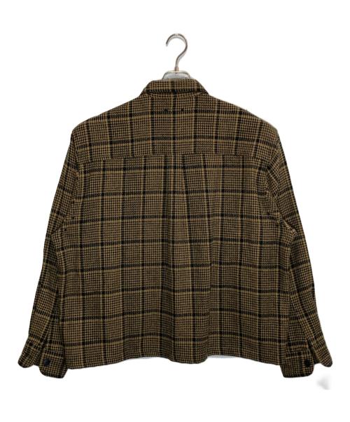 SOPHNET.（ソフネット）SOPHNET. (ソフネット) TWEED COTTON CHECK CPO SHIRT ブラウン サイズ:Ⅿの古着・服飾アイテム