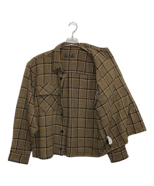 SOPHNET.（ソフネット）SOPHNET. (ソフネット) TWEED COTTON CHECK CPO SHIRT ブラウン サイズ:Ⅿの古着・服飾アイテム