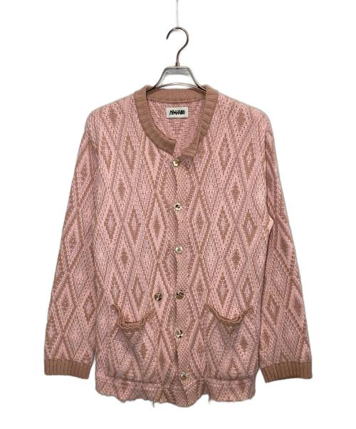 MAGLIANO（マリアーノ）MAGLIANO (マリアーノ) アーガイルデザインカーディガン ピンク サイズ:Mの古着・服飾アイテム