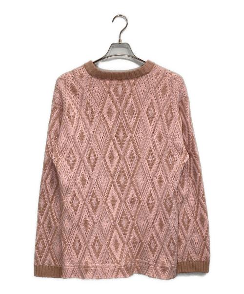 MAGLIANO（マリアーノ）MAGLIANO (マリアーノ) アーガイルデザインカーディガン ピンク サイズ:Mの古着・服飾アイテム