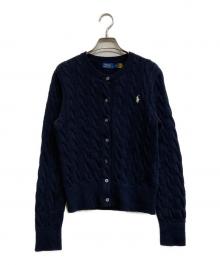 POLO RALPH LAUREN（ポロ・ラルフローレン）の古着「コットンケーブルカーディガン」｜ネイビー