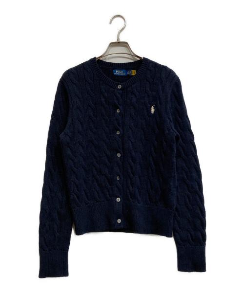 POLO RALPH LAUREN（ポロ・ラルフローレン）POLO RALPH LAUREN (ポロ・ラルフローレン) コットンケーブルカーディガン ネイビー サイズ:Lの古着・服飾アイテム