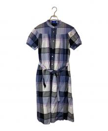 BLUE LABEL CRESTBRIDGE（ブルーレーベルクレストブリッジ）の古着「チェックドビーシャツワンピース」｜パープル×ブルー
