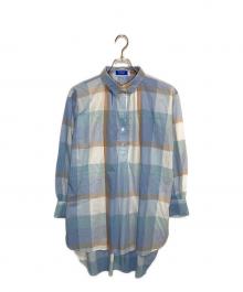 BLUE LABEL CRESTBRIDGE（ブルーレーベルクレストブリッジ）の古着「チェックシャツワンピース」｜ブルー