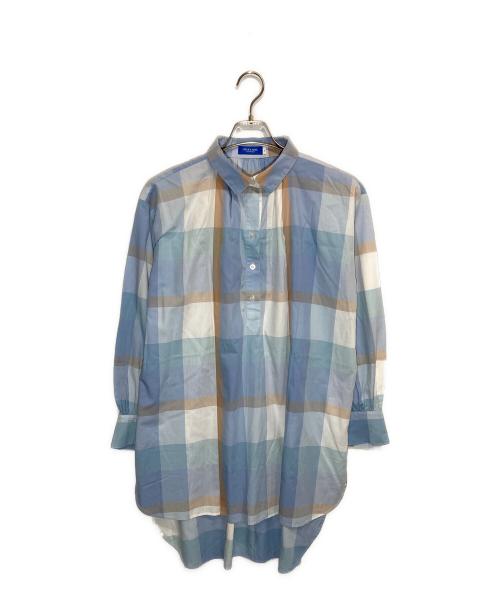 BLUE LABEL CRESTBRIDGE（ブルーレーベルクレストブリッジ）BLUE LABEL CRESTBRIDGE (ブルーレーベルクレストブリッジ) チェックシャツワンピース ブルー サイズ:36の古着・服飾アイテム