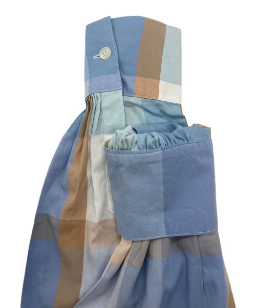 BLUE LABEL CRESTBRIDGE（ブルーレーベルクレストブリッジ）BLUE LABEL CRESTBRIDGE (ブルーレーベルクレストブリッジ) チェックシャツワンピース ブルー サイズ:36の古着・服飾アイテム