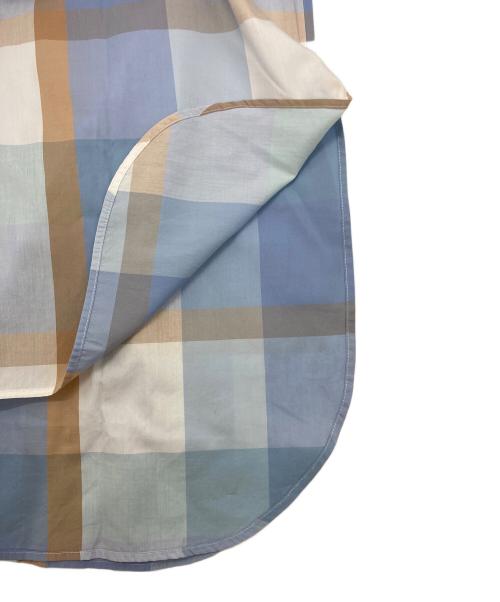 BLUE LABEL CRESTBRIDGE（ブルーレーベルクレストブリッジ）BLUE LABEL CRESTBRIDGE (ブルーレーベルクレストブリッジ) チェックシャツワンピース ブルー サイズ:36の古着・服飾アイテム