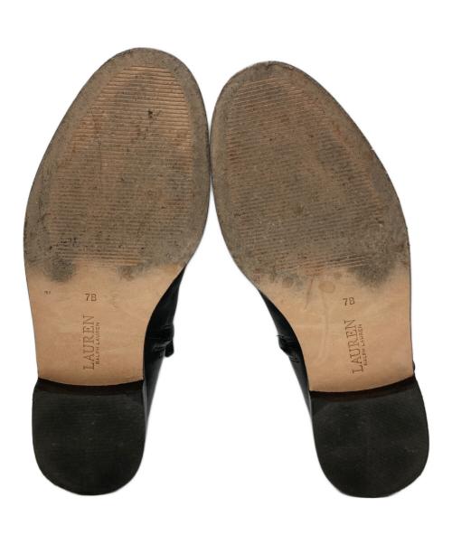 LAUREN RALPH LAUREN（ローレンラルフローレン）LAUREN RALPH LAUREN (ローレンラルフローレン) レザーアンクルブーツ ブラック サイズ:7Ｂの古着・服飾アイテム