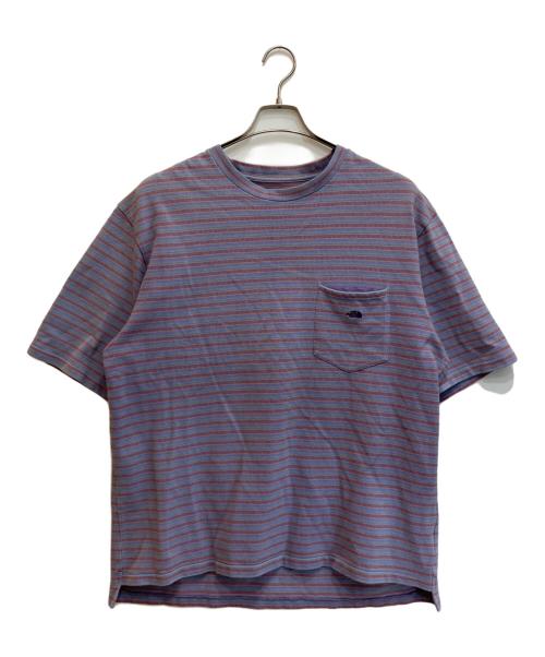 THE NORTHFACE PURPLELABEL（ザ・ノースフェイス パープルレーベル）THE NORTHFACE PURPLELABEL (ザ・ノースフェイス パープルレーベル) Moss Stitch Field H/S Pocket Tee ブルー サイズ:XLの古着・服飾アイテム