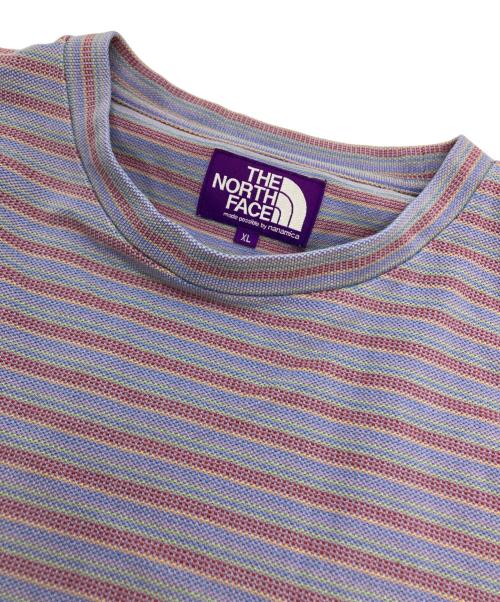THE NORTHFACE PURPLELABEL（ザ・ノースフェイス パープルレーベル）THE NORTHFACE PURPLELABEL (ザ・ノースフェイス パープルレーベル) Moss Stitch Field H/S Pocket Tee ブルー サイズ:XLの古着・服飾アイテム