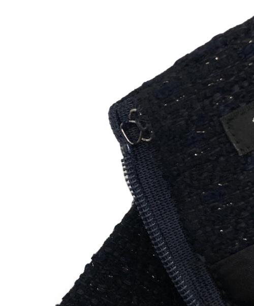 23区（ニジュウサンク）23区 (ニジュウサンク) コサージュ付ツイードセットアップ ネイビー×ブラック サイズ:38の古着・服飾アイテム