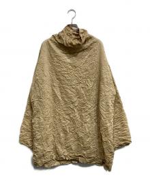 ISSEY MIYAKE（イッセイミヤケ）の古着「シワ加工ハイネックチュニック」｜ベージュ