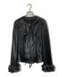 guerriero（グエリエリ）の古着「フリルスリーブレザージャケット」｜ブラック