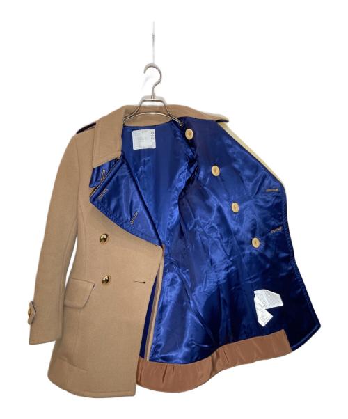 sacai（サカイ）sacai (サカイ) ウールボンディングメタルボタンコート ベージュ サイズ:1の古着・服飾アイテム