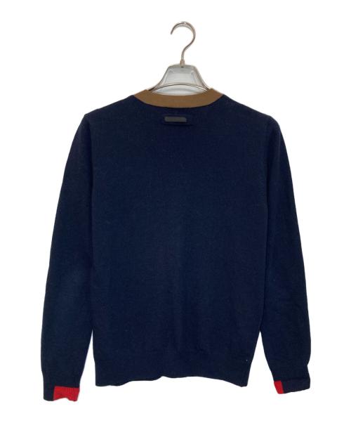 PRADA（プラダ）PRADA (プラダ) 切替カーディガン ネイビー サイズ:50の古着・服飾アイテム