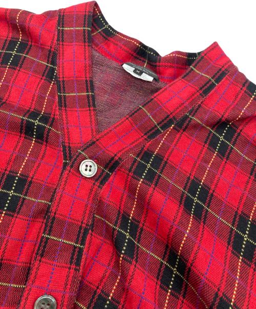 COMME des GARCONS HOMME PLUS（コムデギャルソンオムプリュス）COMME des GARCONS HOMME PLUS (コムデギャルソンオムプリュス) ドッキングロングシャツ レッド サイズ:Mの古着・服飾アイテム