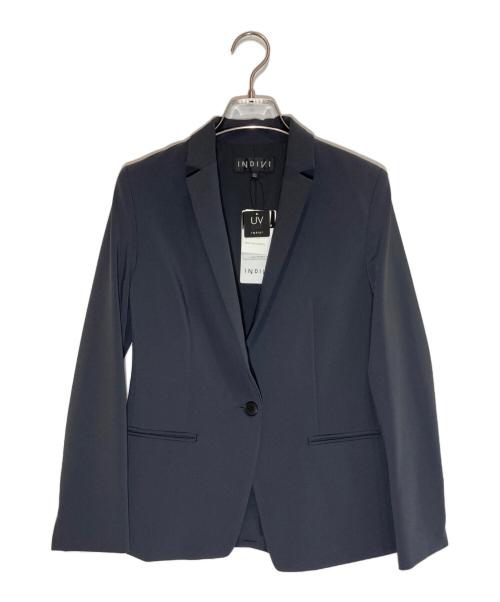INDIVI（インディヴィ）INDIVI (インディヴィ) ストレッチテーラードジャケット グレー サイズ:SIZE 03の古着・服飾アイテム