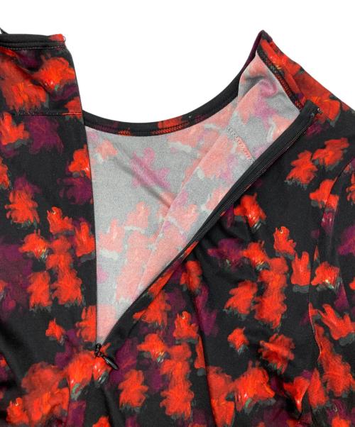 GIVENCHY（ジバンシィ）GIVENCHY (ジバンシィ) 花柄ワンピース レッド×ブラック サイズ:38の古着・服飾アイテム
