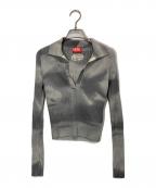 DIESELディーゼル）の古着「M-BRIANA カモフラスキッパーニット」｜グレー×アイボリー