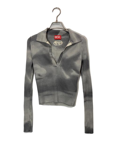 DIESEL（ディーゼル）DIESEL (ディーゼル) M-BRIANA カモフラスキッパーニット グレー×アイボリー サイズ:XSの古着・服飾アイテム