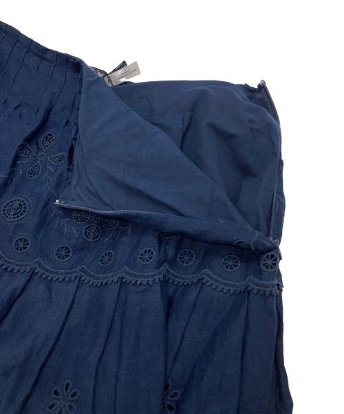 POLO RALPH LAUREN（ポロ・ラルフローレン）POLO RALPH LAUREN (ポロ・ラルフローレン) リネンカットワークスカート ネイビー サイズ:6の古着・服飾アイテム