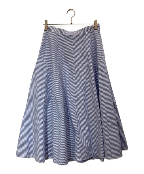 POLO RALPH LAUREN（ポロ・ラルフローレン）POLO RALPH LAUREN (ポロ・ラルフローレン) ストライプド コットン シアサッカー スカート ブルー×ホワイト サイズ:4の古着・服飾アイテム