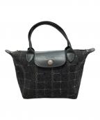 LONGCHAMPロンシャン）の古着「tweed le pliage handle bag」｜グレー