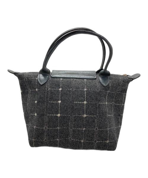 LONGCHAMP（ロンシャン）LONGCHAMP (ロンシャン) tweed le pliage handle bag グレー サイズ:-の古着・服飾アイテム