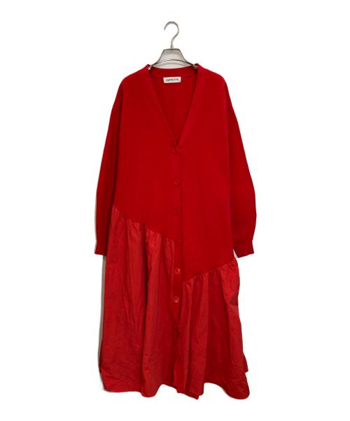 HeRIN.CYE（ヘリンドットサイ）HeRIN.CYE (ヘリンドットサイ) Jersey cardigan dress レッド サイズ:FREEの古着・服飾アイテム