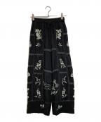 TODAYFULトゥデイフル）の古着「Embroidery Patchwork Trousers」｜ブラック