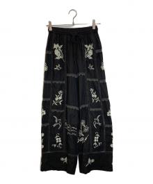 TODAYFUL（トゥデイフル）の古着「Embroidery Patchwork Trousers」｜ブラック