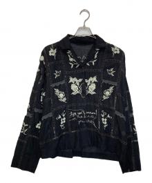 TODAYFUL（トゥデイフル）の古着「Embroidery Patchwork Shirts」｜ブラック