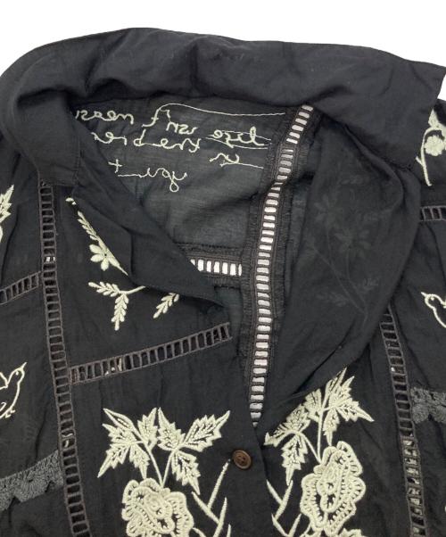 TODAYFUL（トゥデイフル）TODAYFUL (トゥデイフル) Embroidery Patchwork Shirts ブラック サイズ:FREEの古着・服飾アイテム