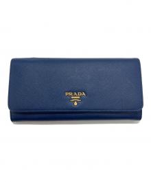 PRADA（プラダ）の古着「サフィアーノ 長財布」｜ネイビー
